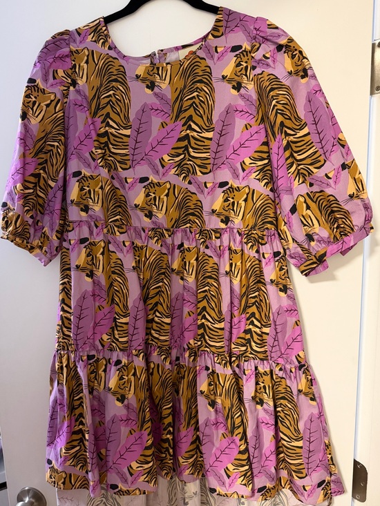 FARM Rio Dresses & Skirts - FARM Rio Purple and Yellow Tiger Print Tiered Dress
